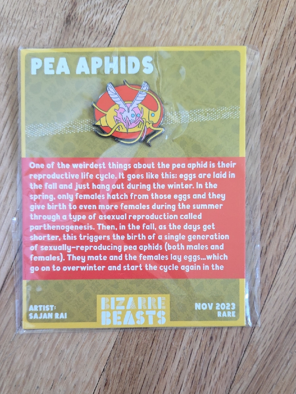 Bizarre Beasts November 2023 Enamel Pin Pea Aphids Common